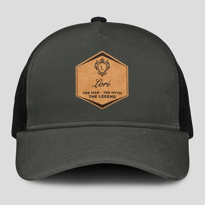 The Man The Myth The Legend Vintage Logo Gray And Black Cap LORI 13K1 C211PF