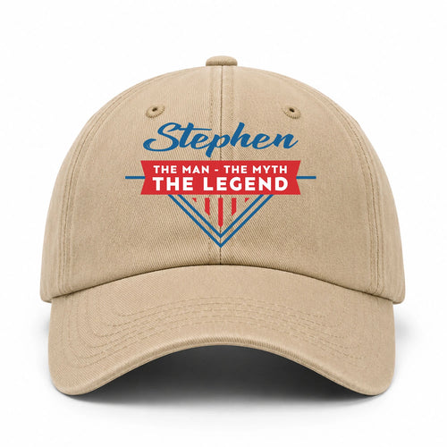 The Man The Myth The Legend Logo Washed Cap STEPHEN 13K1 C37PF