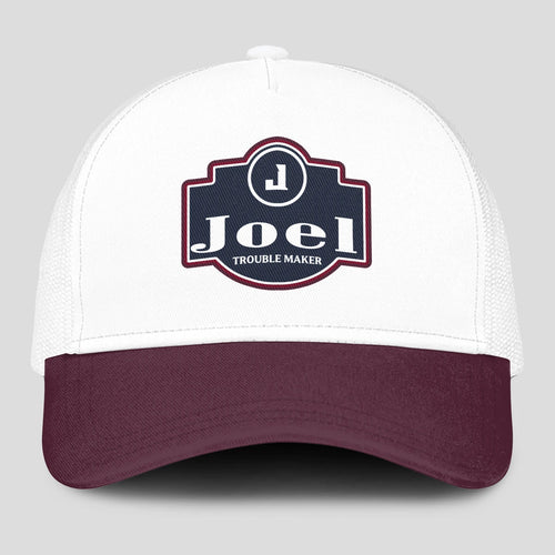 Trouble Maker Burgundy And White Funny Mesh Cap JOEL 13K1 C201PF