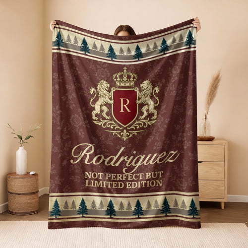 Not Perfect But Limited Edition Burgundy Pine Tree Fleece Blanket RODRIGUEZ 13K1 BK41