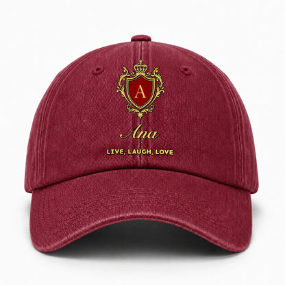 Live Laugh Love Luxury Burgundy Washed Cap ANA 13K1 C119PF