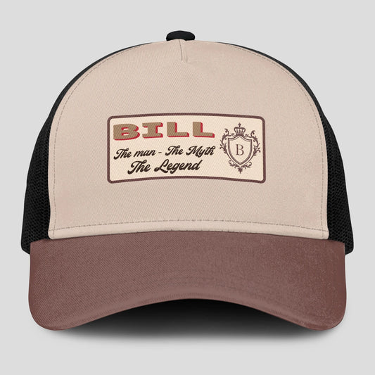 The Man The Myth The Legend Brown And Beige Mesh Cap BILL 13K1 C213PF