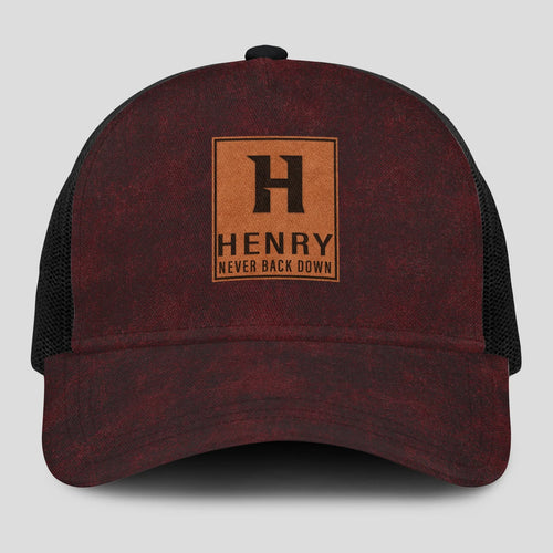 Never Back Down Burgundy And Black Mesh Cap HENRY 13K1 C208PF