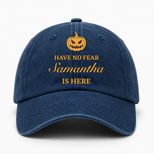 Have No Fear Your Name Is Here Jack O' Lantern Washed Cap SAMANTHA 13K1 C165PF