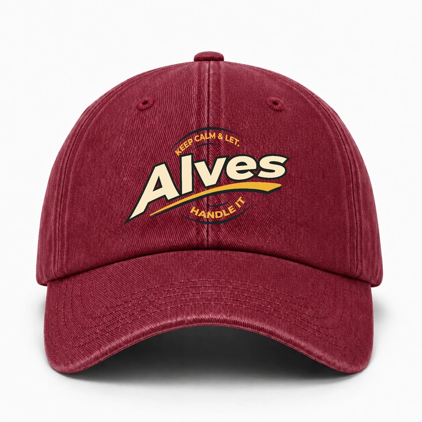 Keep Calm & Let Your Name Handle It Burgundy Washed Cap ALVES 13K1 C105PF