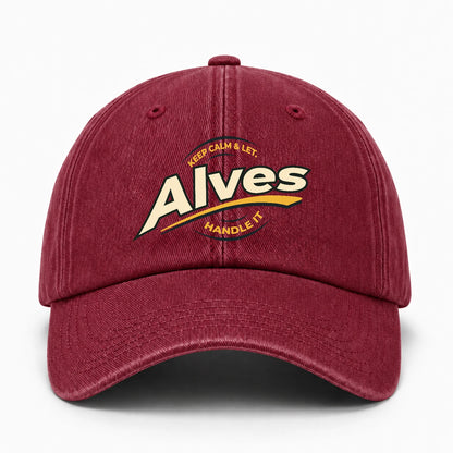 Keep Calm & Let Your Name Handle It Burgundy Washed Cap ALVES 13K1 C105PF