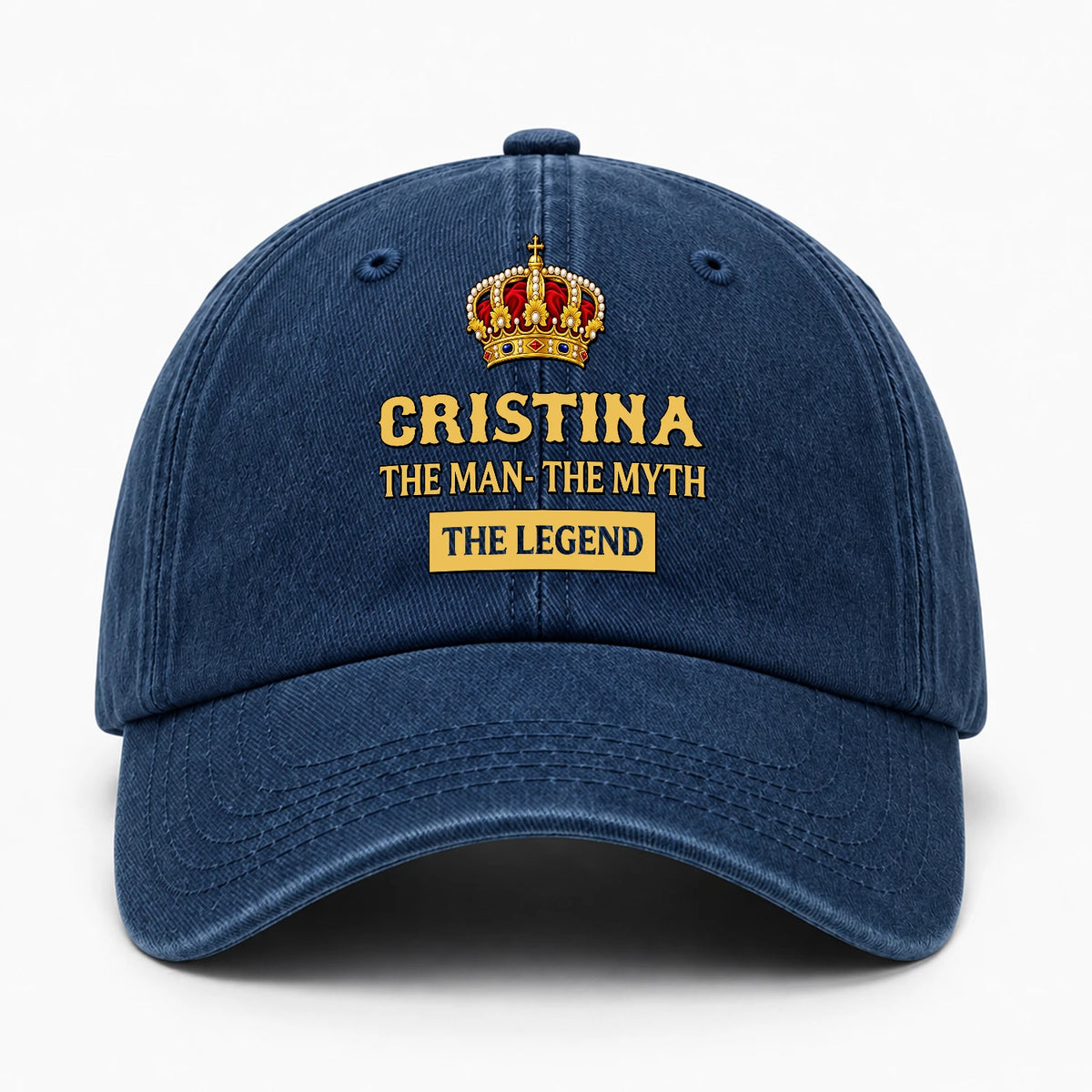 The Man The Myth The Legend King Crown Washed Cap CRISTINA 13K1 C146PF