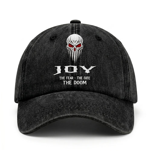 Your Name The Fear The Fate The Doom Skull Washed Cap JOY 13K1 C98PF