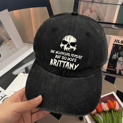 The Horrors Persist But So Does Your Name Cool Skull Washed Cap BRITTANY 13K1 C134PF