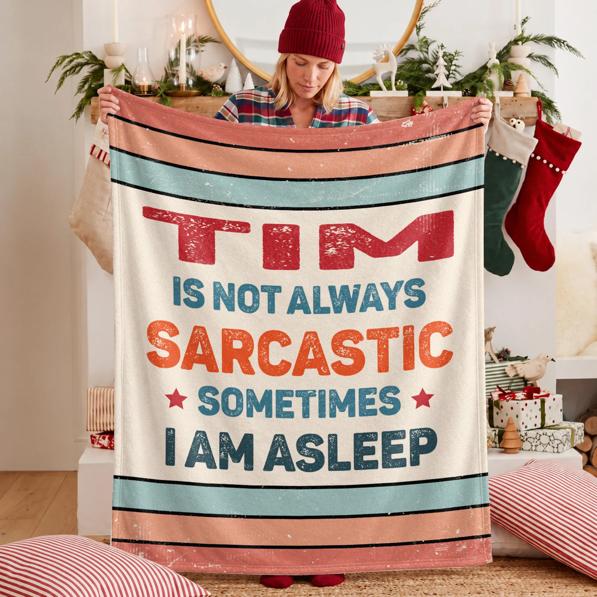 Your Name Sarcastic Funny Retro Fleece Blanket TIM 13K1 BK62