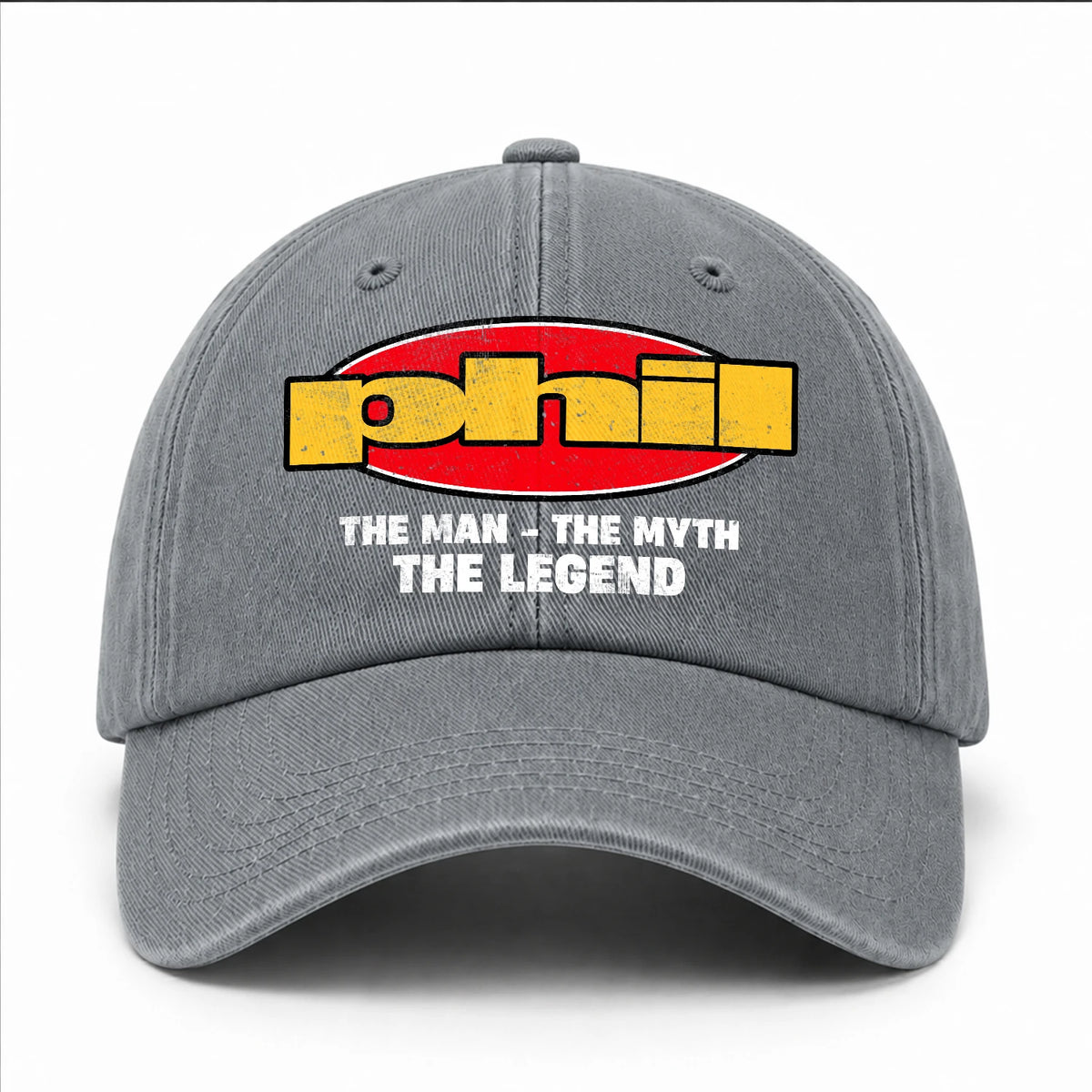 The Man The Myth The Legend Vintage Logo Washed Cap PHIL 13K1 C162PF