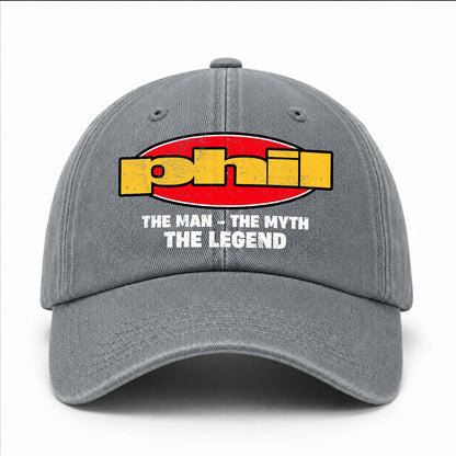 The Man The Myth The Legend Vintage Logo Washed Cap PHIL 13K1 C162PF