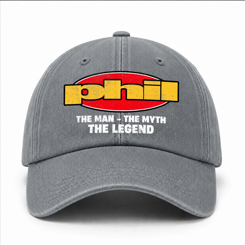 The Man The Myth The Legend Vintage Logo Washed Cap PHIL 13K1 C162PF