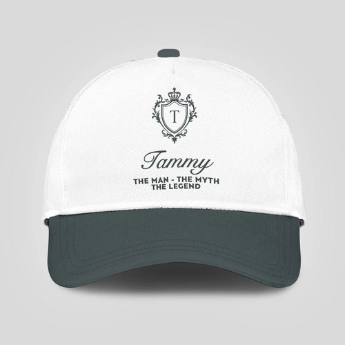 The Man The Myth The Legend Elegant Gray And White Cap TAMMY 13K1 C170PF