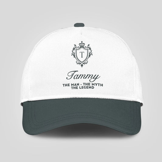 The Man The Myth The Legend Elegant Gray And White Cap TAMMY 13K1 C170PF