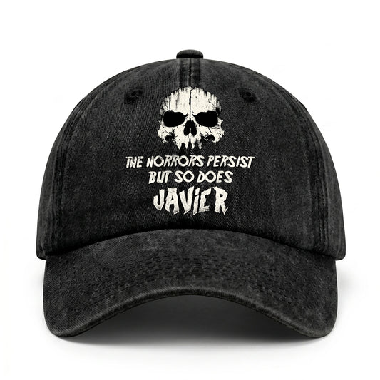 The Horrors Persist But So Does Your Name Cool Skull Washed Cap JAVIER 13K1 C134PF