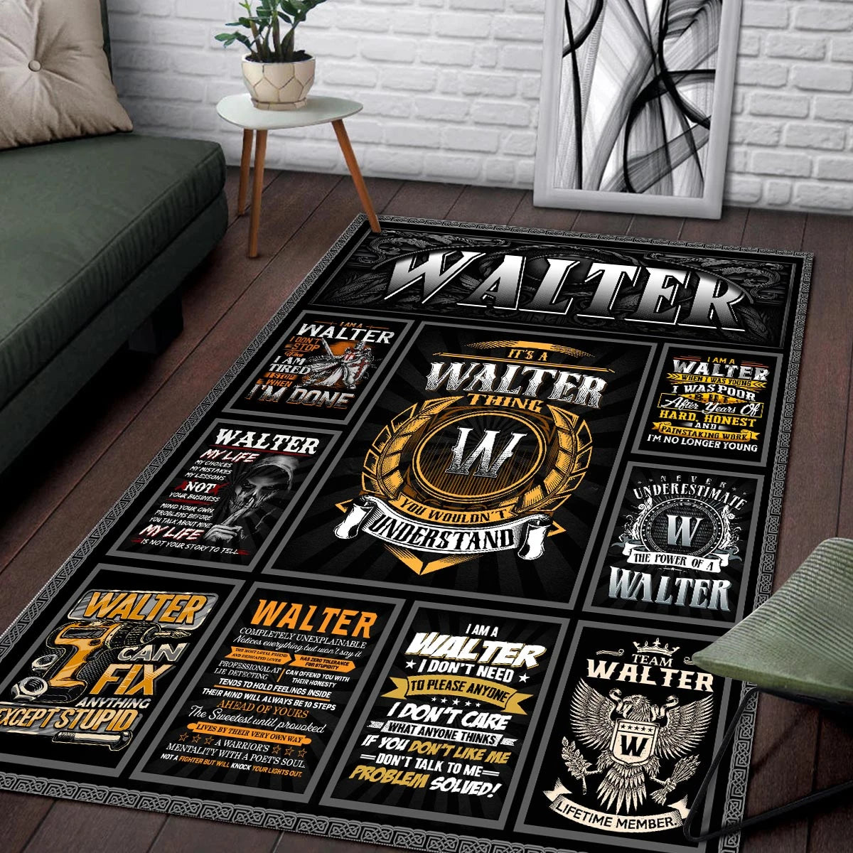 WALTER Personalized Sponge Floor Mat – Custom Printed Home Decor 13K1-AR2