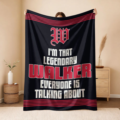 I'm That Legendary Name Dark Red Fleece Blanket WALKER 13K1 BK48