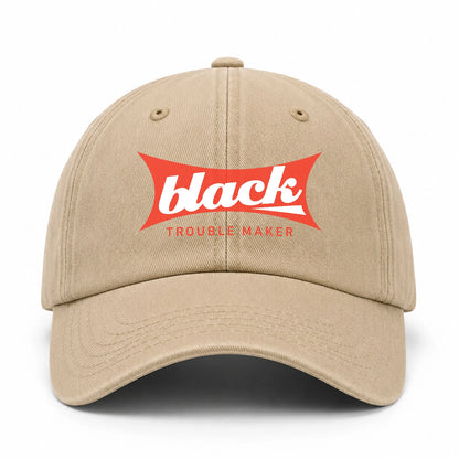 Trouble Maker Red Logo Washed Cap BLACK 13K1 C78PF