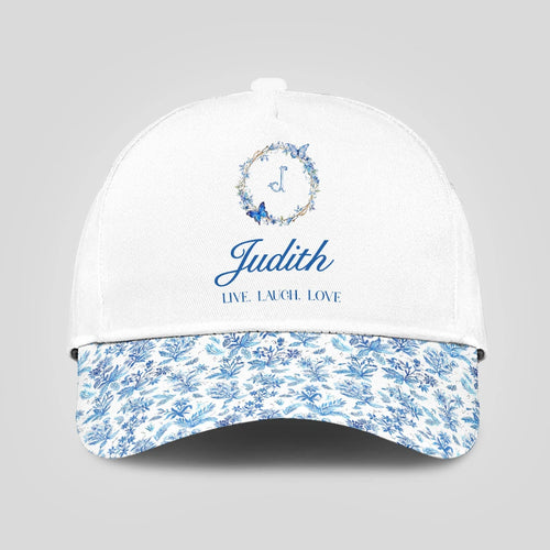 Live Laugh Love Blue Flowers Cap JUDITH 13K1 C50PF