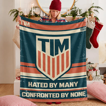 Hated By Many Confronted By None Retro Fleece Blanket TIM 13K1 BK58