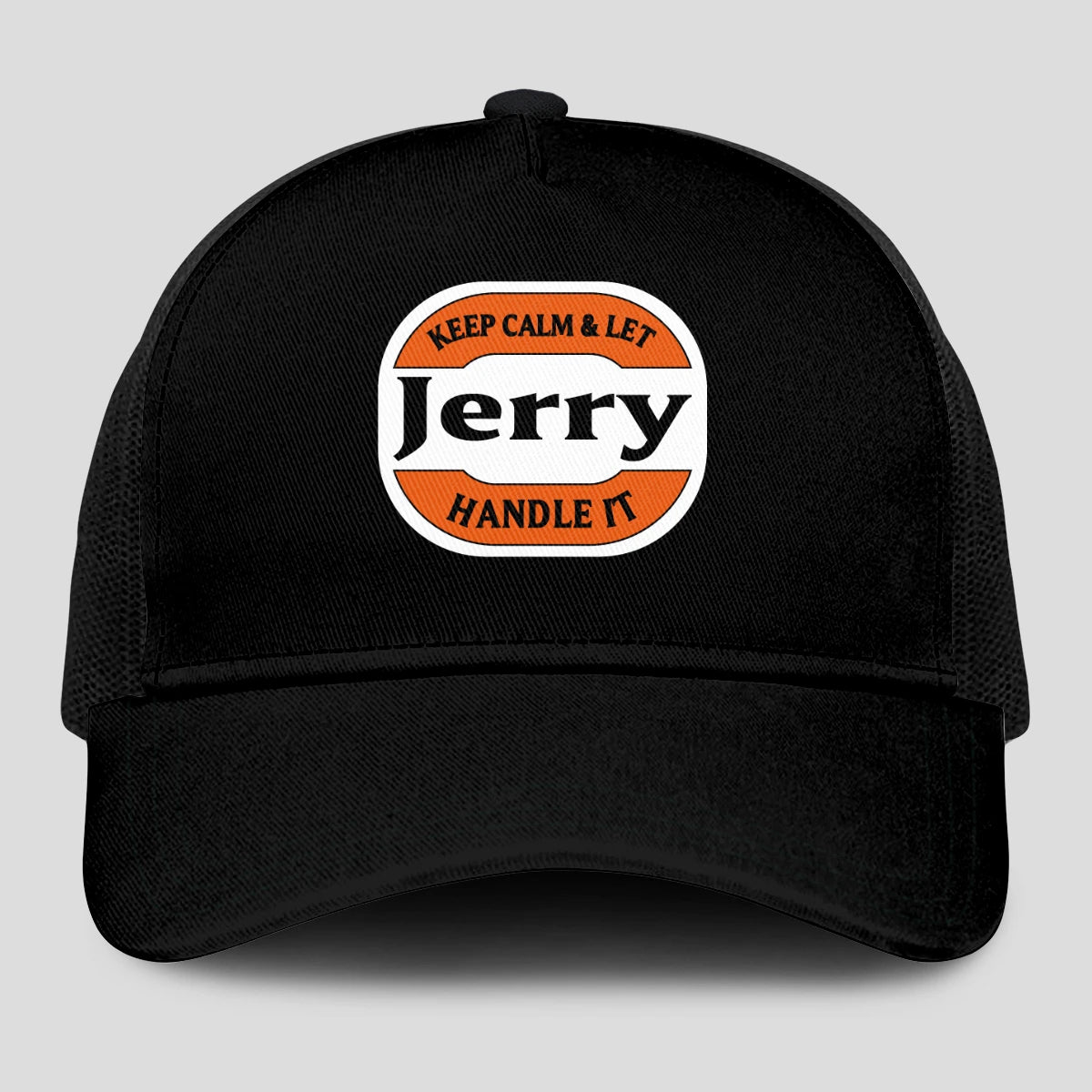 Keep Calm & Let Your Name Handle It Black Mesh Cap JERRY 13K1 C199PF