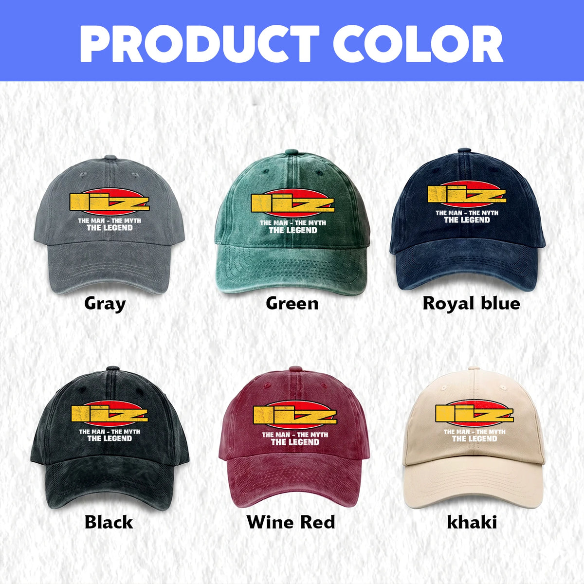 The Man The Myth The Legend Vintage Logo Washed Cap LIZ 13K1 C162PF