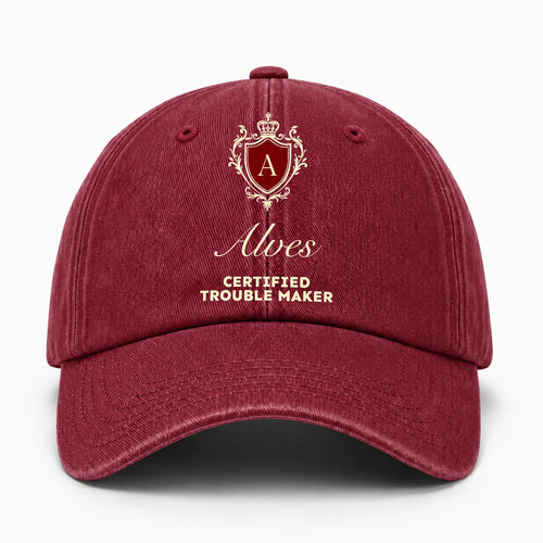 Certified Trouble Maker Royal Burgundy Washed Cap ALVES 13K1 C139PF