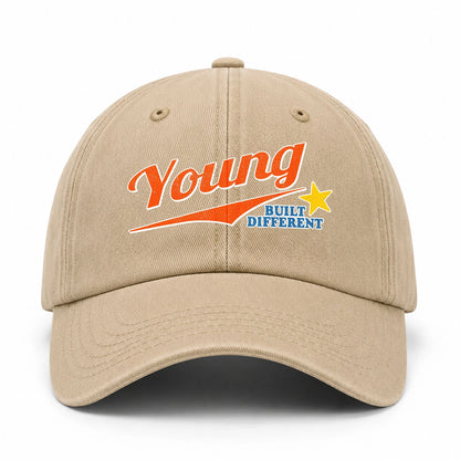 Your Name Built Different Logo Washed Cap YOUNG 13K1 C56PF