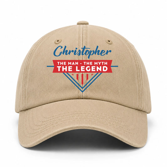 The Man The Myth The Legend Logo Washed Cap CHRISTOPHER 13K1 C37PF