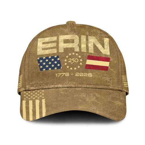 ERIN 13K1-C14PF 250th Anniversary Patriotic Baseball Cap 1776–2026
