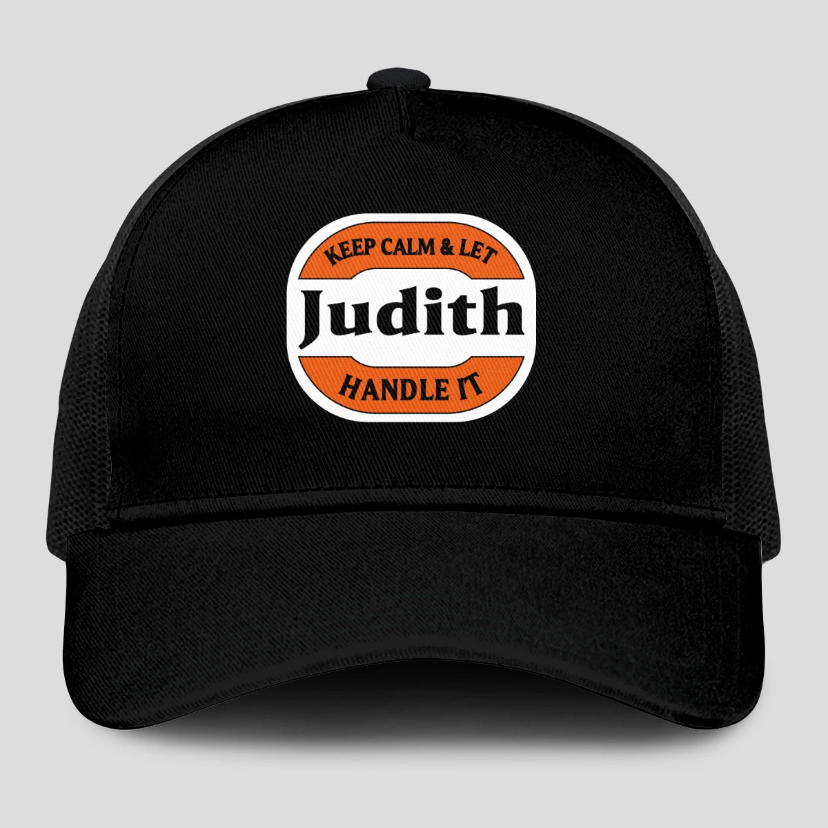 Keep Calm & Let Your Name Handle It Black Mesh Cap JUDITH 13K1 C199PF