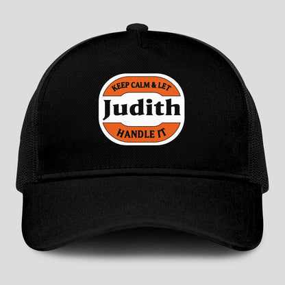 Keep Calm & Let Your Name Handle It Black Mesh Cap JUDITH 13K1 C199PF