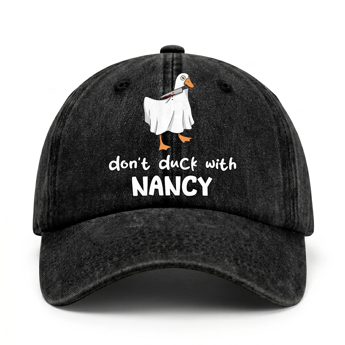 Don't Duck With Your Name Funny Washed Cap NANCY 13K1 C129PF