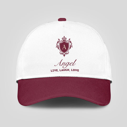 Live Laugh Love Elegant Burgundy And White Cap ANGEL 13K1 C88PF