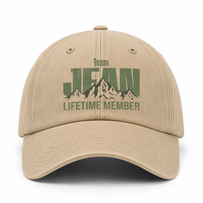 Team Your Name Lifetime Member Mountain Cap JEAN 13K1 C58PF