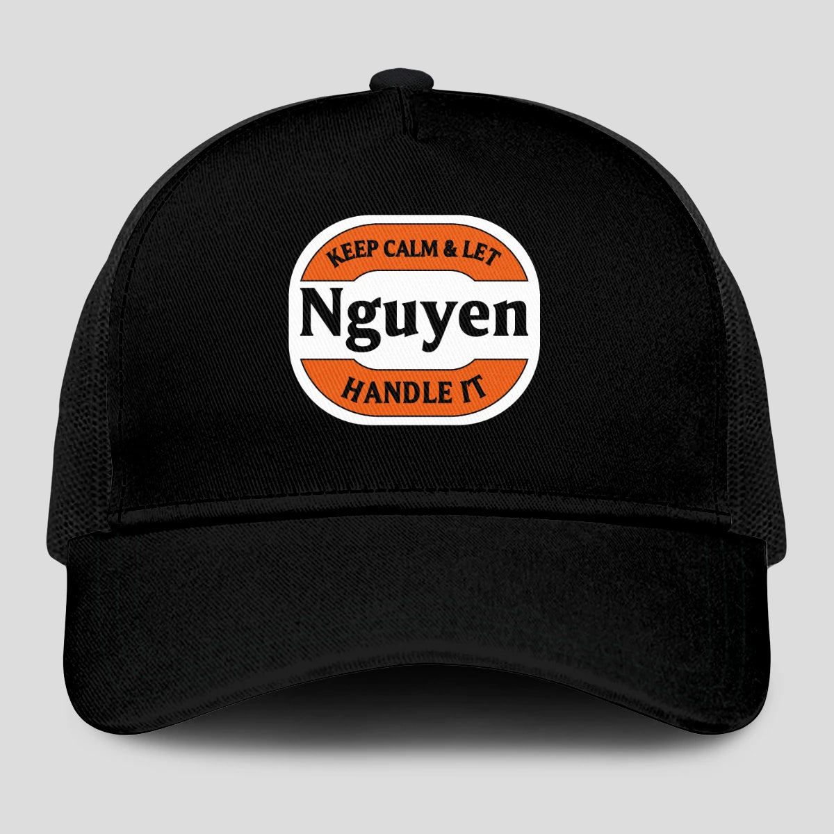 Keep Calm & Let Your Name Handle It Black Mesh Cap NGUYEN 13K1 C199PF