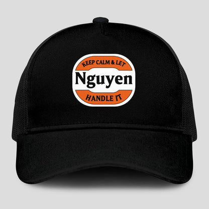 Keep Calm & Let Your Name Handle It Black Mesh Cap NGUYEN 13K1 C199PF