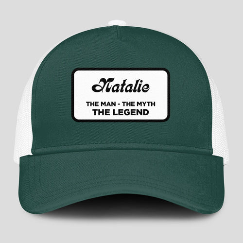 The Man The Myth The Legend Green And White Mesh Cap NATALIE 13K1 C198PF