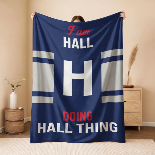 I'm Name Doing Name Things Navy Fleece Blanket HALL 13K1 BK51
