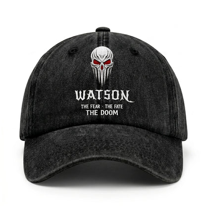Your Name The Fear The Fate The Doom Skull Washed Cap WATSON 13K1 C98PF
