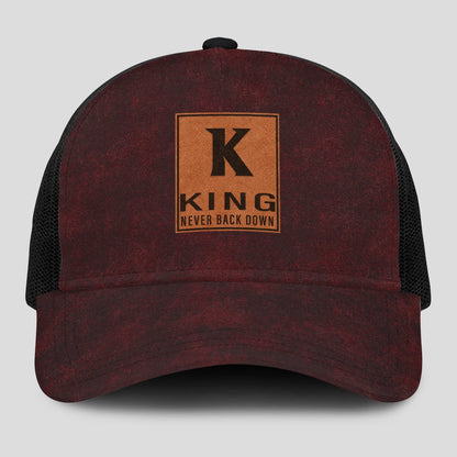 Never Back Down Burgundy And Black Mesh Cap KING 13K1 C208PF