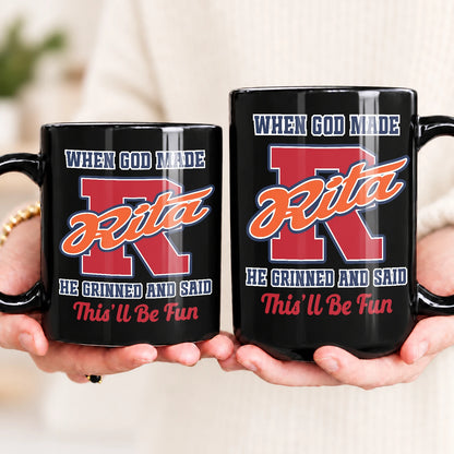 When God Made Your Name Personalized Baseball Mug RITA 13K1 MG07