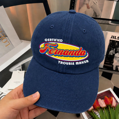 Certified Your Name Trouble Maker Washed Cap FERNANDA 13K1 C73PF