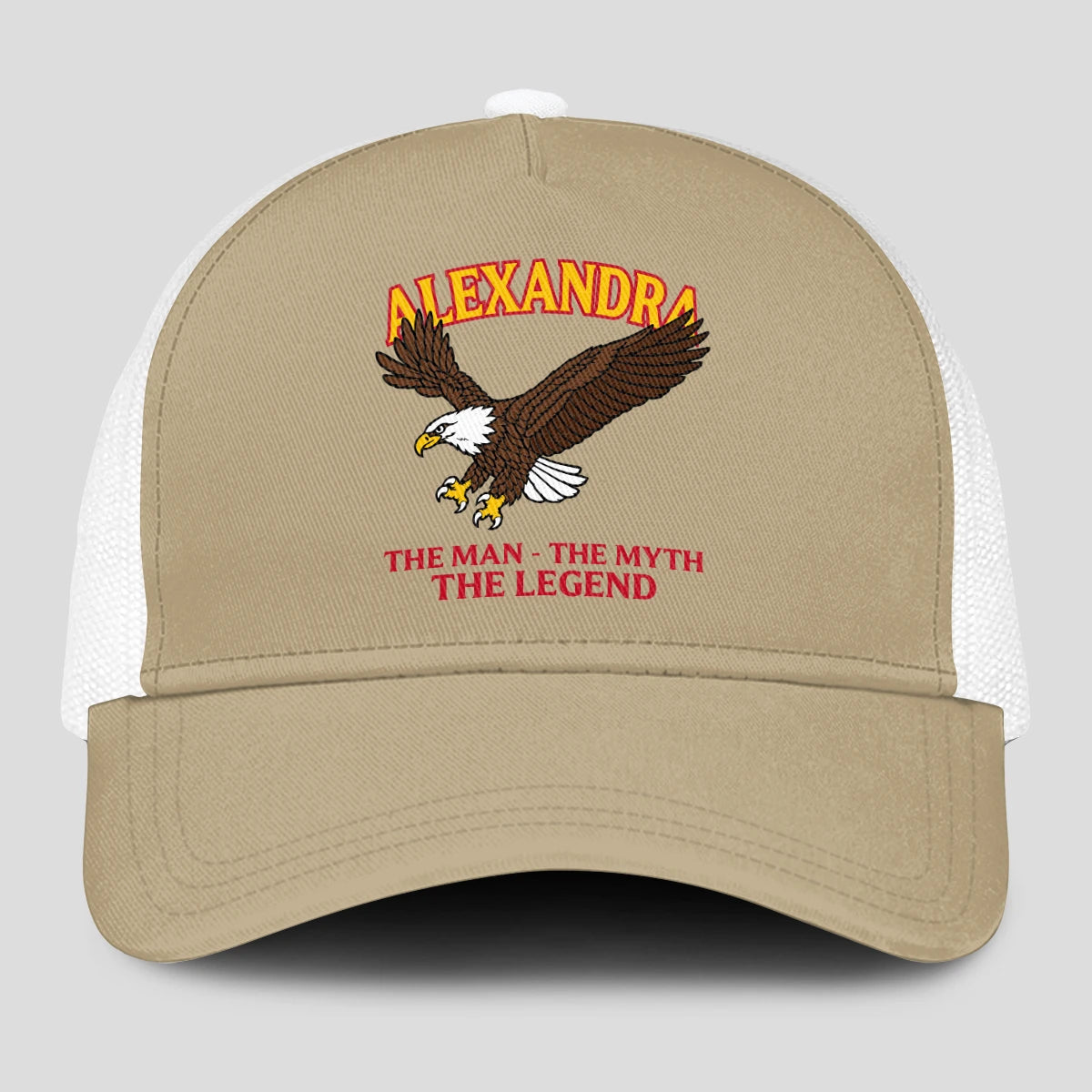 The Man The Myth The Legend Eagle Khaki Mesh Cap ALEXANDRA 13K1 C210PF