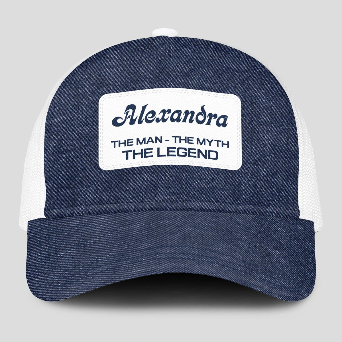 The Man The Myth The Legend Blue Denim Mesh Cap ALEXANDRA 13K1 C194PF