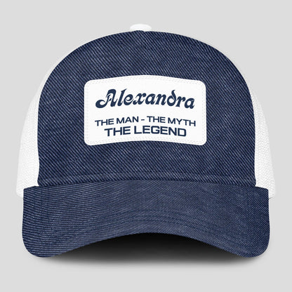The Man The Myth The Legend Blue Denim Mesh Cap ALEXANDRA 13K1 C194PF