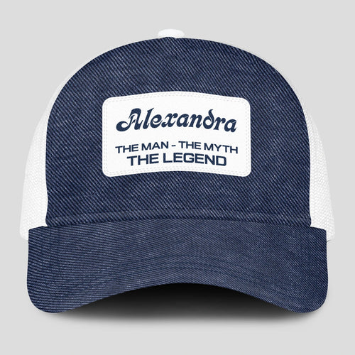 The Man The Myth The Legend Blue Denim Mesh Cap ALEXANDRA 13K1 C194PF