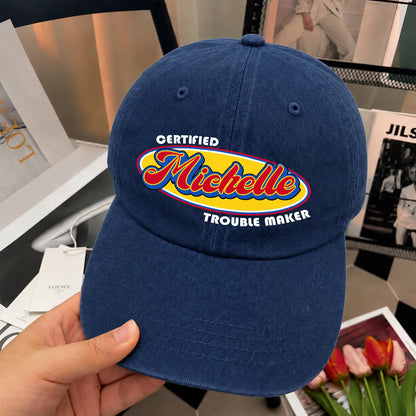 Certified Your Name Trouble Maker Washed Cap MICHELLE 13K1 C73PF