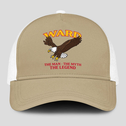The Man The Myth The Legend Eagle Khaki Mesh Cap WARD 13K1 C210PF